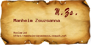 Manheim Zsuzsanna névjegykártya